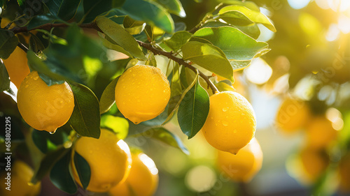 Fresh Lemons on a Tree photo