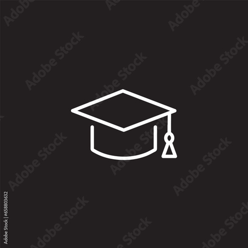 Graduation hat cap icons set. Academic cap. 