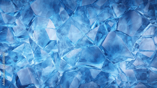 Minimalistic blue ice texture with delicate geometric shapes © M.Gierczyk