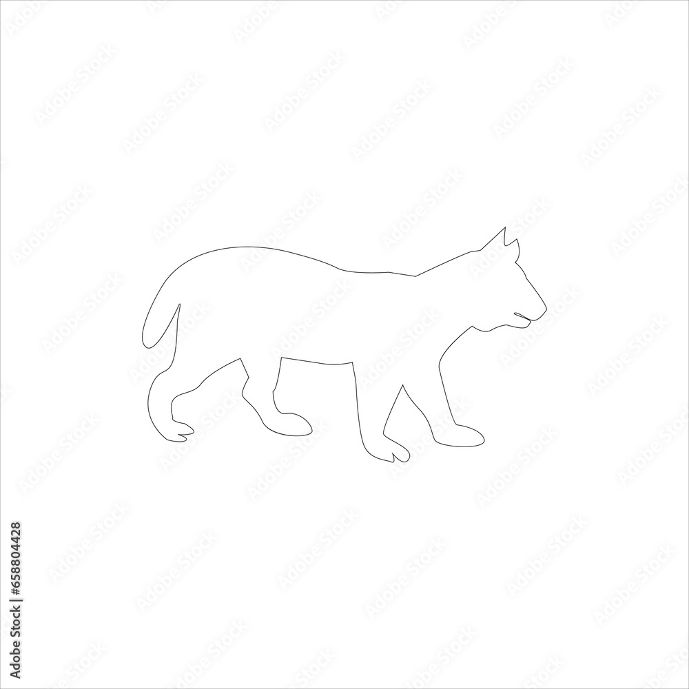 Cat one line drawing vector