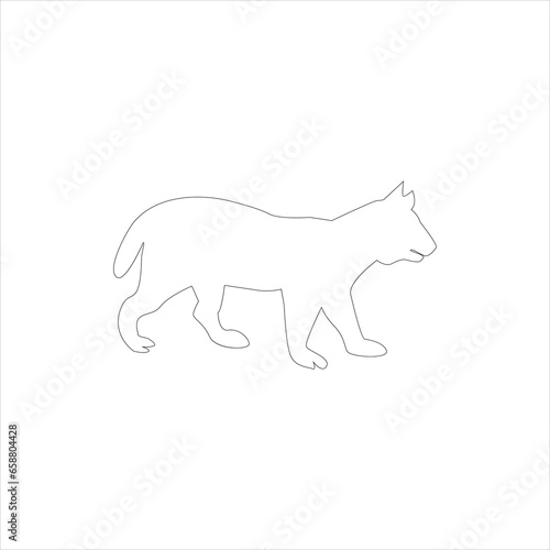 Cat one line drawing vector