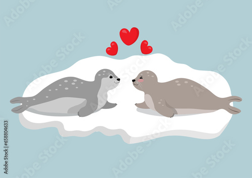 Vector be my valentine seals greeting card