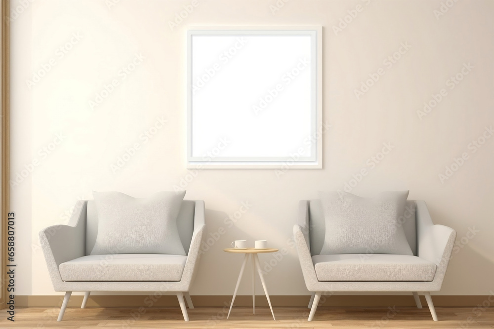 Blanked interior mockup showcasing a minimalistic and neat living space, providing a canvas for potential decor ideas, clean and modern Blanked interior mockup showcasing a minimalistic and neat living space, providing a canvas for potential decor ideas, clean and modern