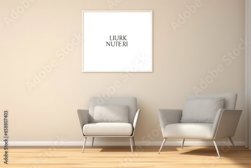 Blanked interior mockup showcasing a minimalistic and neat living space, providing a canvas for potential decor ideas, clean and modern