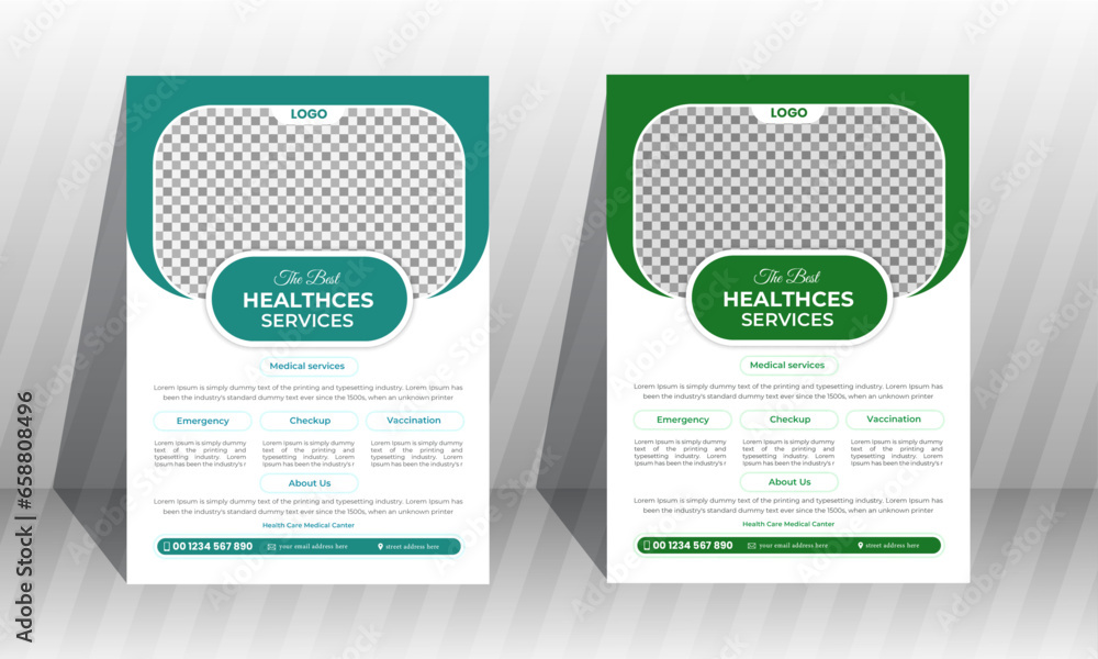 Modern Medical Healthcare Flyer  template  design  best color combinations.