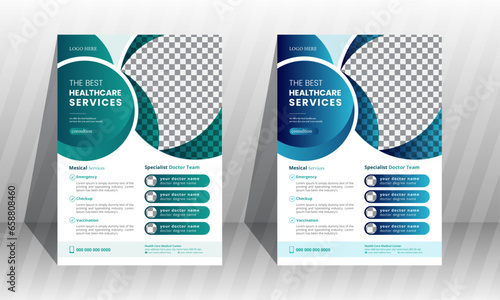 Modern Medical Healthcare Flyer  template  design  best color combinations.