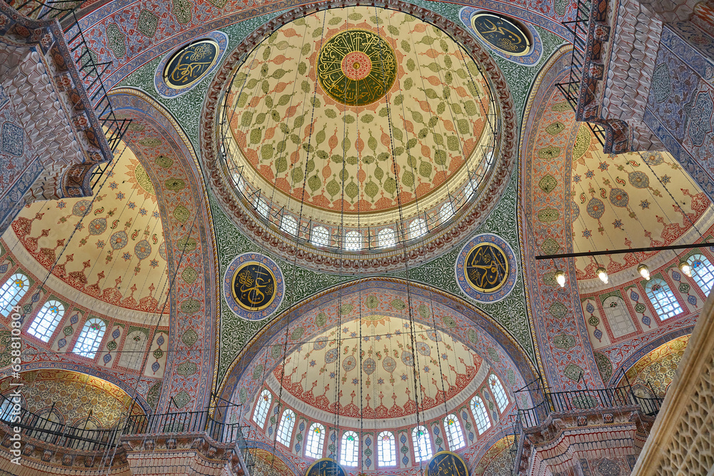 Interior of Suliman Mosque, Istanbul, Turkey