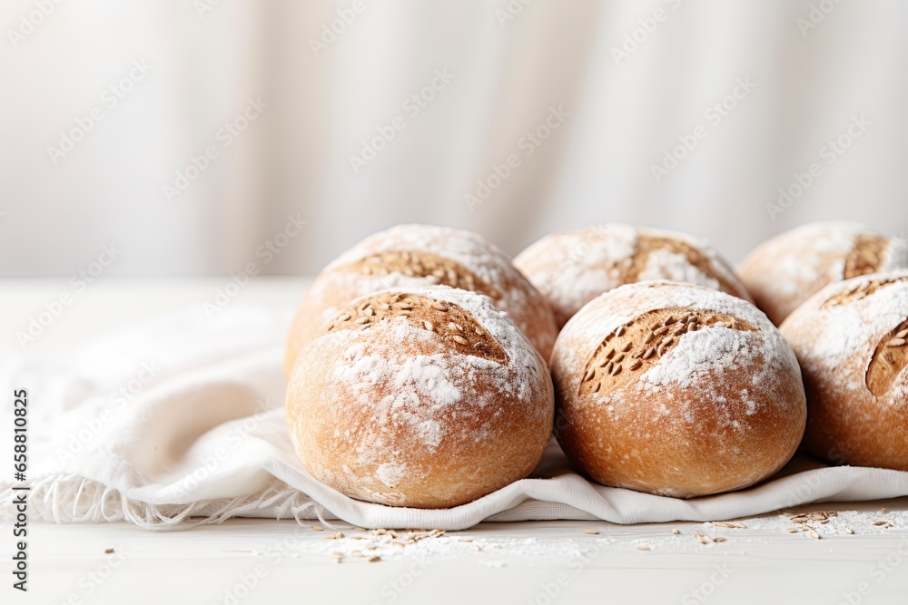 Bread Rolls with selective focus and with space for text