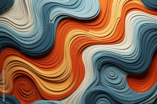 A dynamic depiction of swirling patterns in a polar color scheme. Generative AI