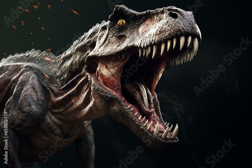 Digital T-rex model. Generative AI © Ramin