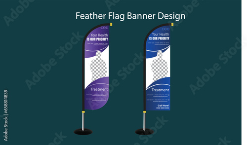 Medical Feather Flag Template Design