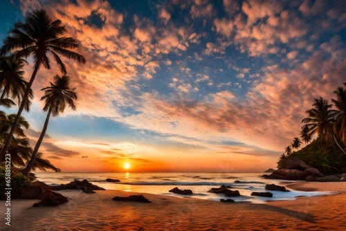 sunset on the beach © Sana