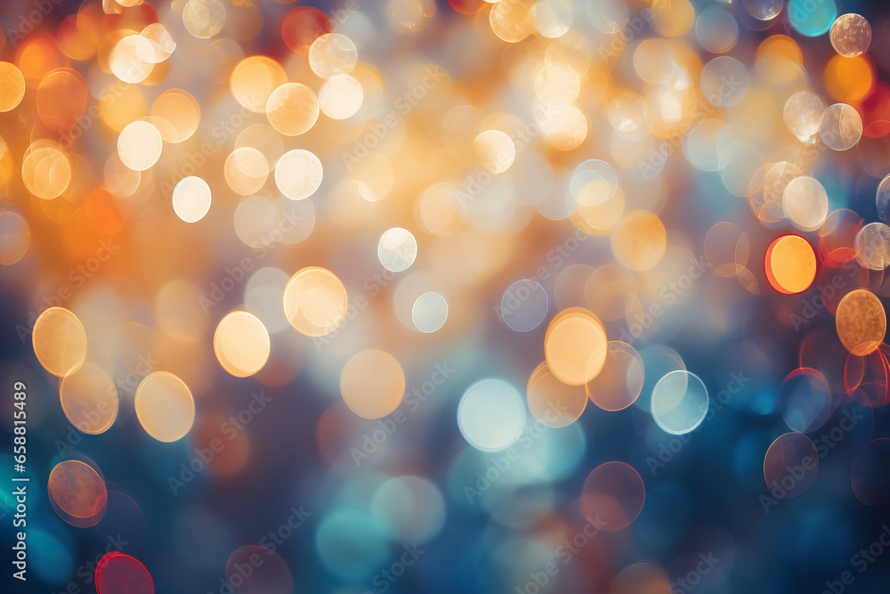 Multicolored glittery lights bokeh. Abstract Christmas background.