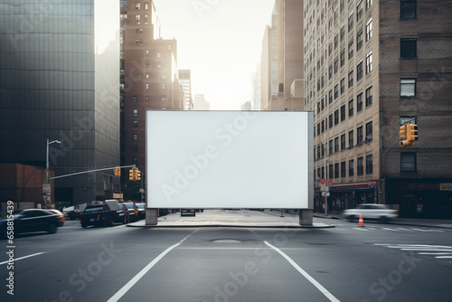 Urban street signage for announcing and marketing, marketing, billboard, blank white space for advertising and displaying posters and signage announcement