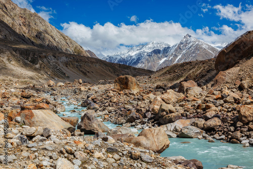 Chandra River in Himalayas. Lahaul Valley, Himachal Pradesh, India India photo