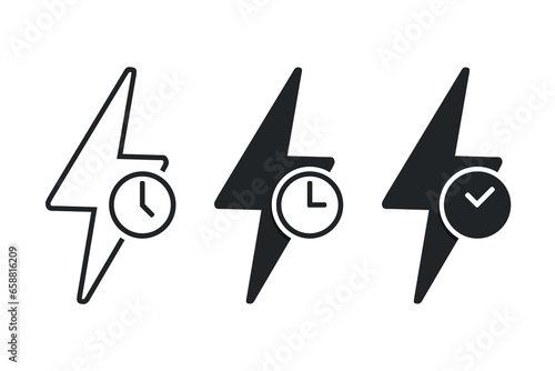 Lightning time icon. Illustration vector