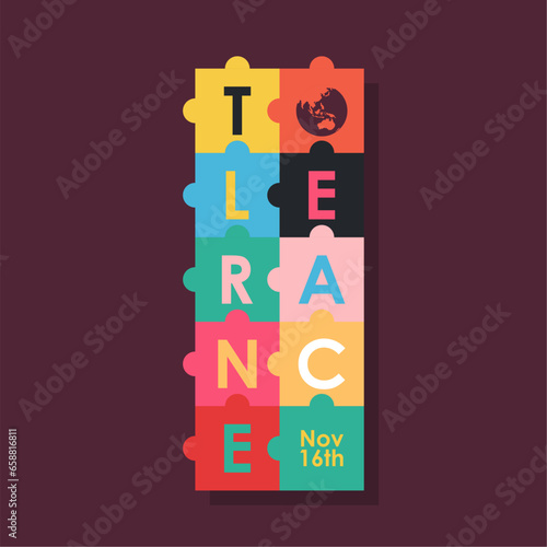 world tolerance day poster template vector