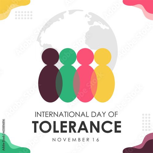 international day of tolerance poster template vector