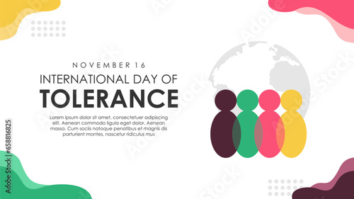 world tolerance day banner template vector