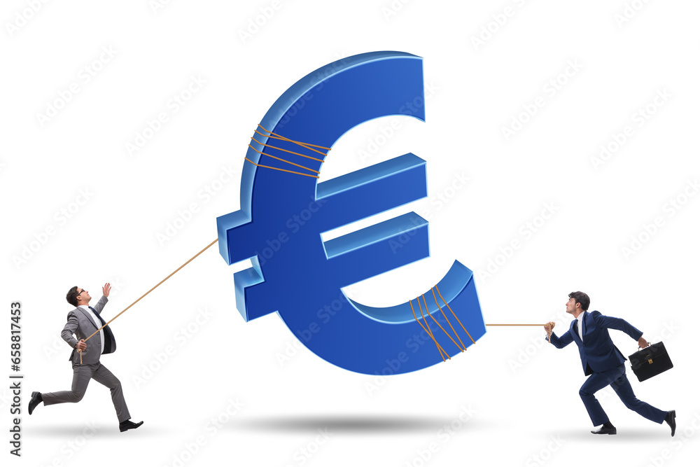 Business people pulling money in investor concept Business people pulling money in investor concept