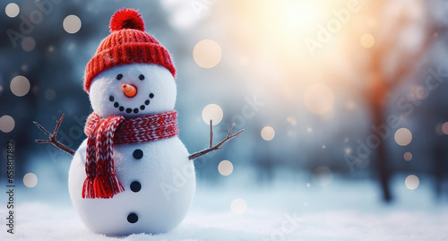 snowman on the snow © Double  Comet