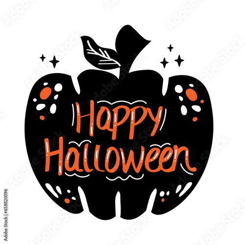 halloween lettering on pumpkin