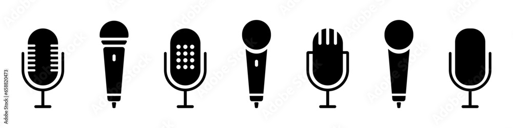 Microphone vector icons set. Vector microphones on isolated background. Vector EPS 10 Microphone vector icons set. Vector microphones on isolated background. Vector EPS 10
