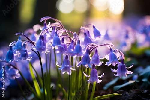 Scillas Blue Bells purple crocus flowers photo