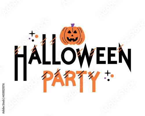 halloween party lettering design