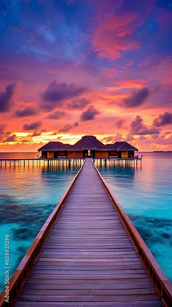 Fototapeta premium tropical paradise maldives style huts. 