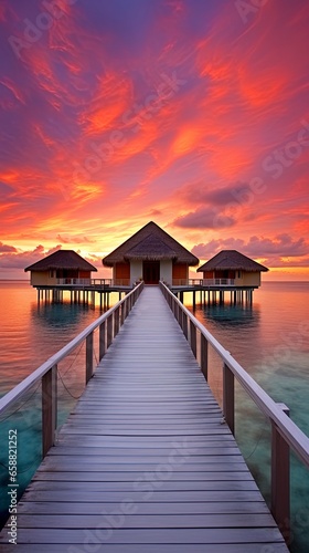 tropical paradise maldives style huts. 
