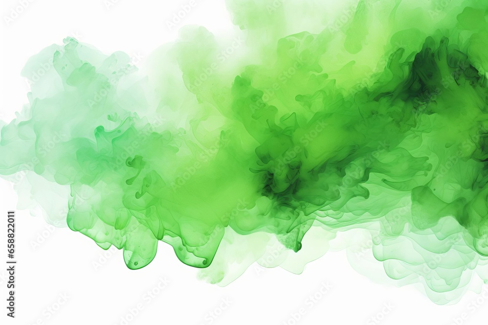 Green Watercolor Brush Stroke Paintblot with Futuristic Organic Style