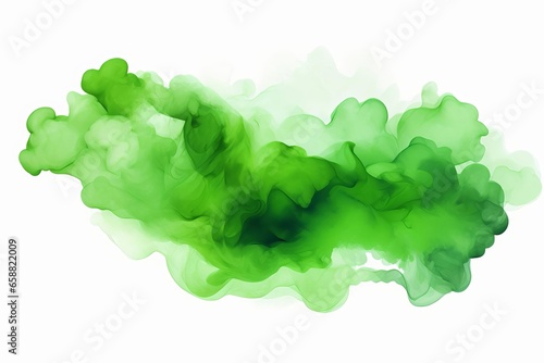 Green Watercolor Brush Stroke Paintblot with Futuristic Organic Style