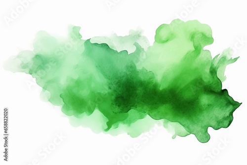 Green Watercolor Brush Stroke Paintblot with Futuristic Organic Style