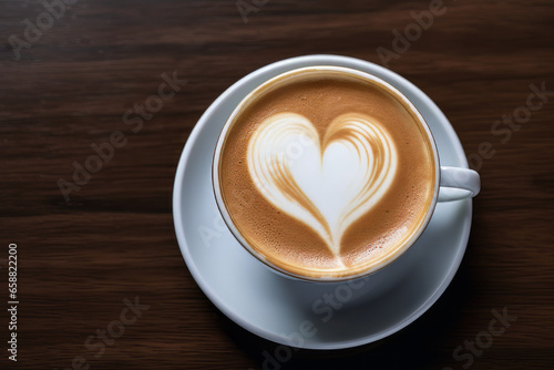 heart shaped cream art in a single coffee cup