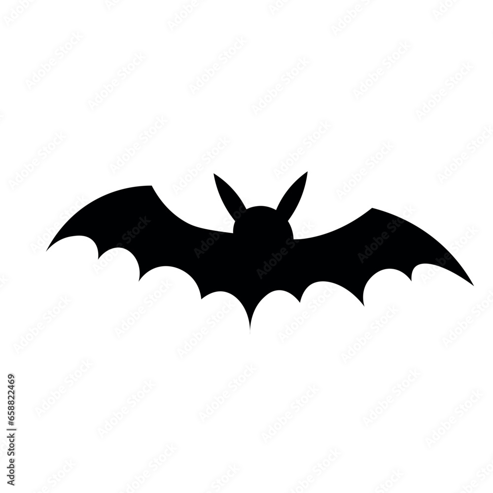 Creepy bat on white background
