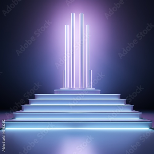 Abstract Fluorescent white Abstract Fluorescent white neon background  glowing vertical lines.