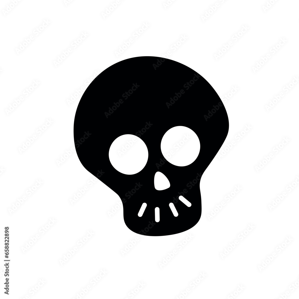 Creepy skull on white background