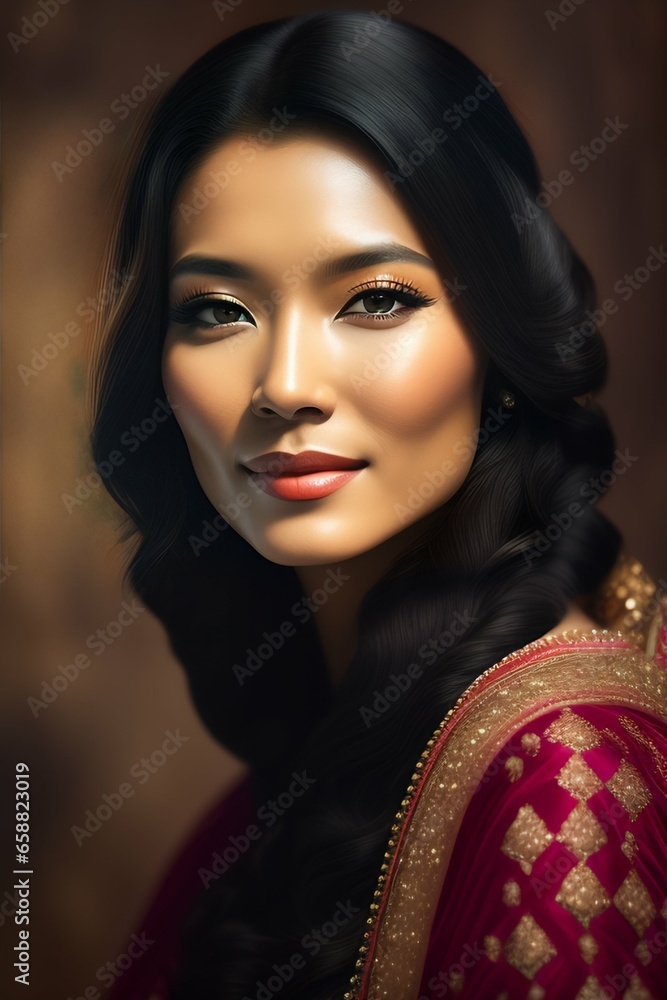 woman with a black eyes portrait woman with a black eyes portrait