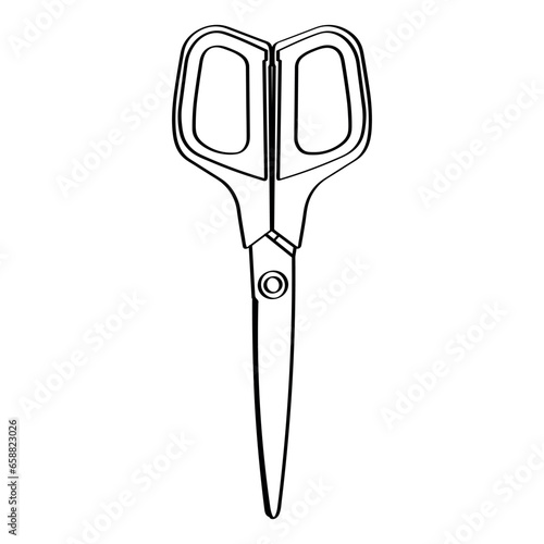 Sharp scissors on white background
