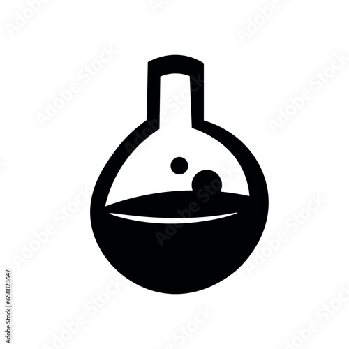 Flask with potion on white ...