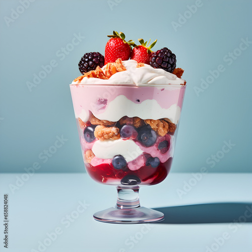ice cream with berries photo