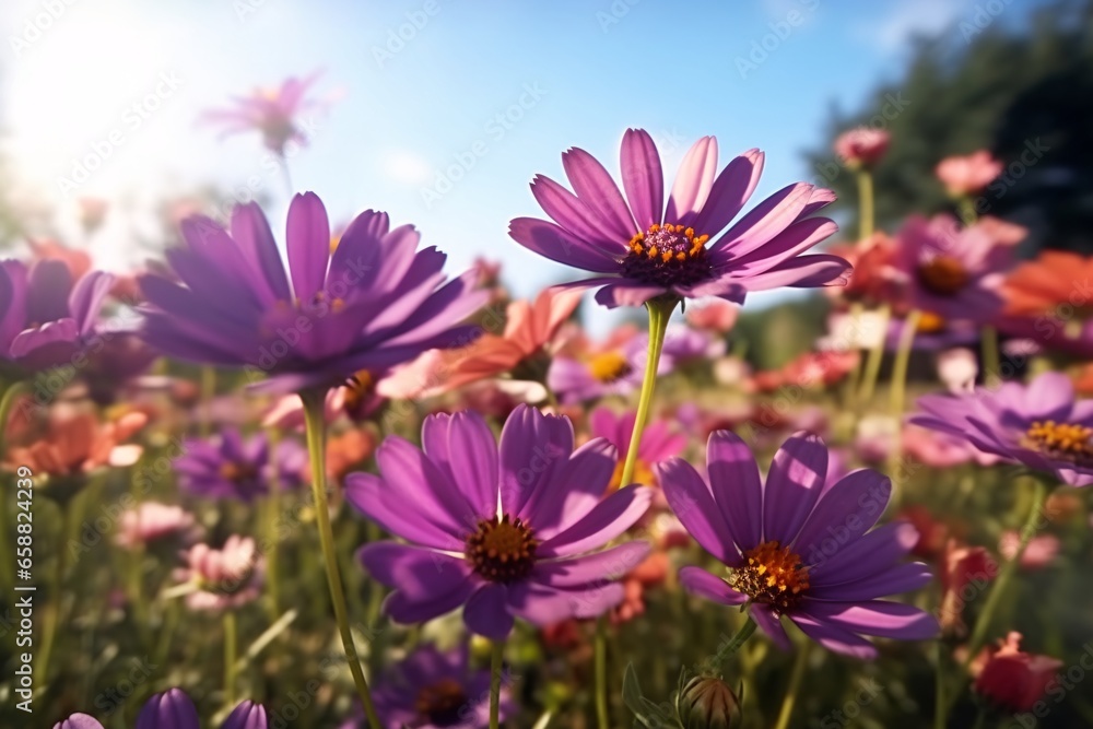 Beautiful cosmos flowers in the garden. Selective focus. nature.