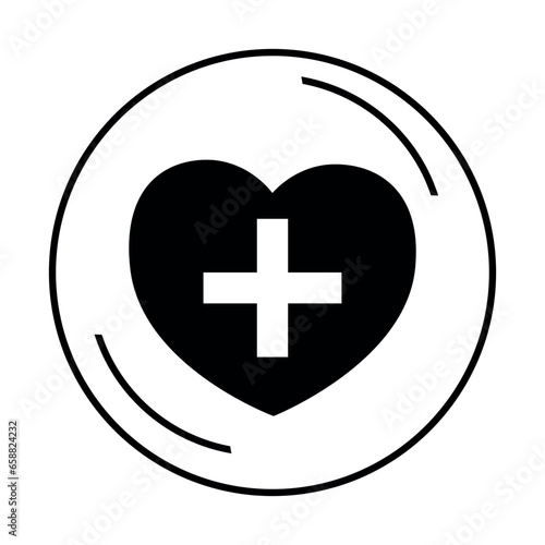 Heart with cross on white b...
