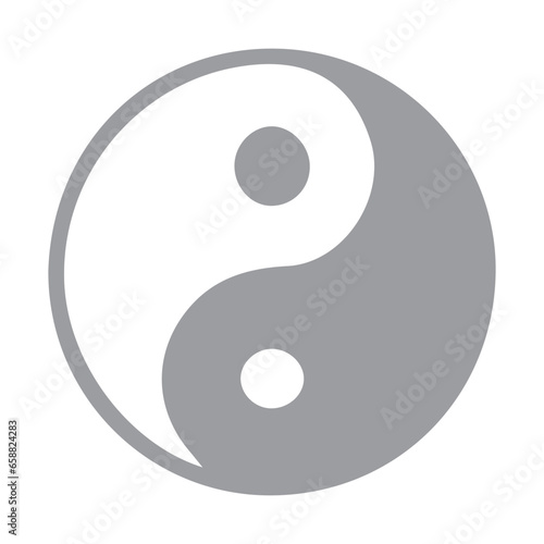 Yin-Yang sign on white background. Symbol of Taoism