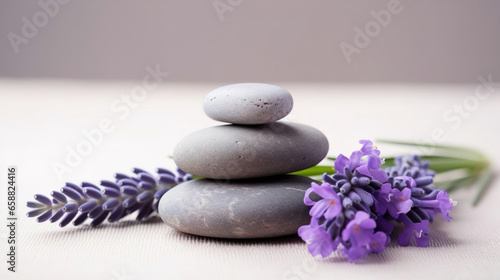 lavender and stones - mediation concept - Generative Ai