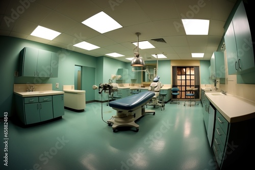 AI generated interior of surgical clinic background, no people © Afi Kreative