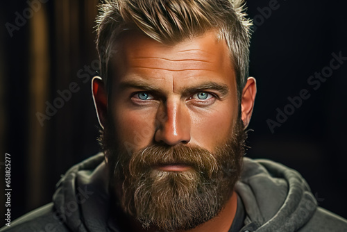 Portrait of a man European with a beard.