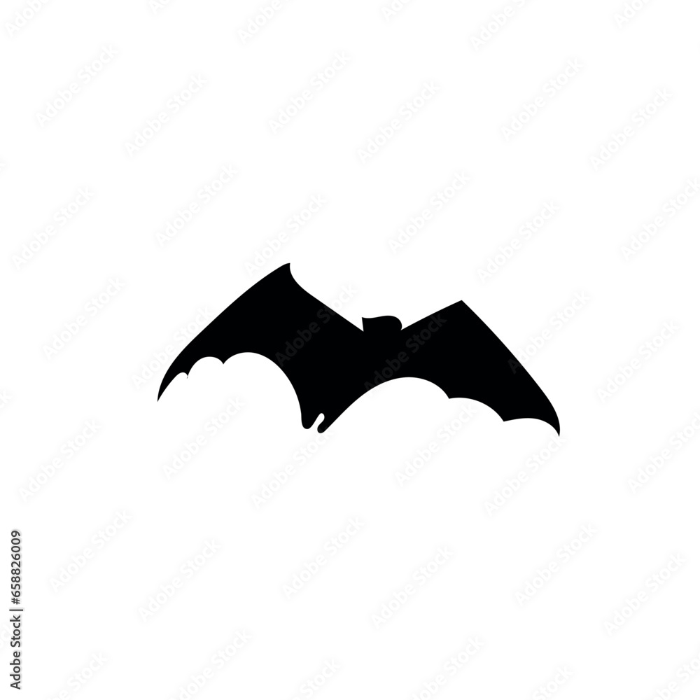 Silhouette of spooky bat on white background Silhouette of spooky bat on white background