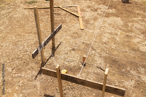 Close up of corner profile board installation